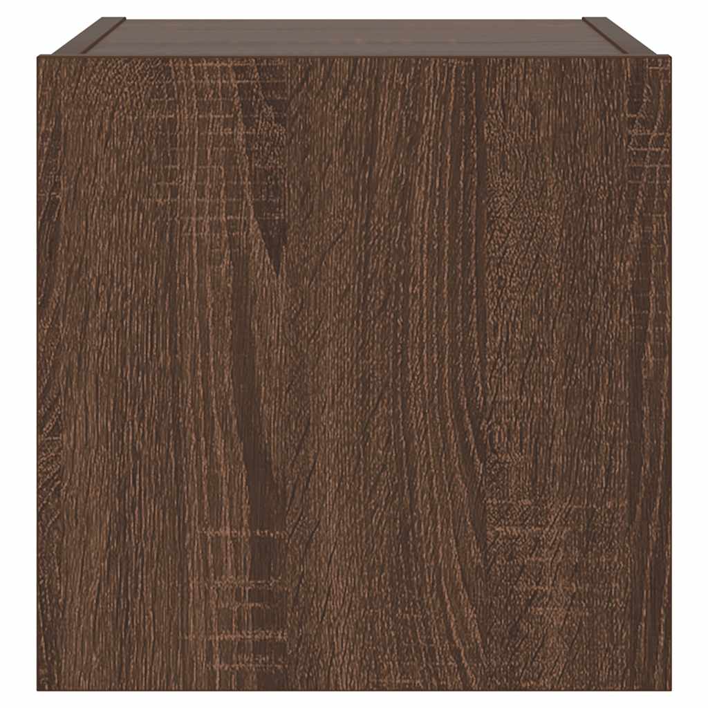 TV Wall Cabinets with LED Lights 2 pcs Brown Oak 30,5x35x30 cm