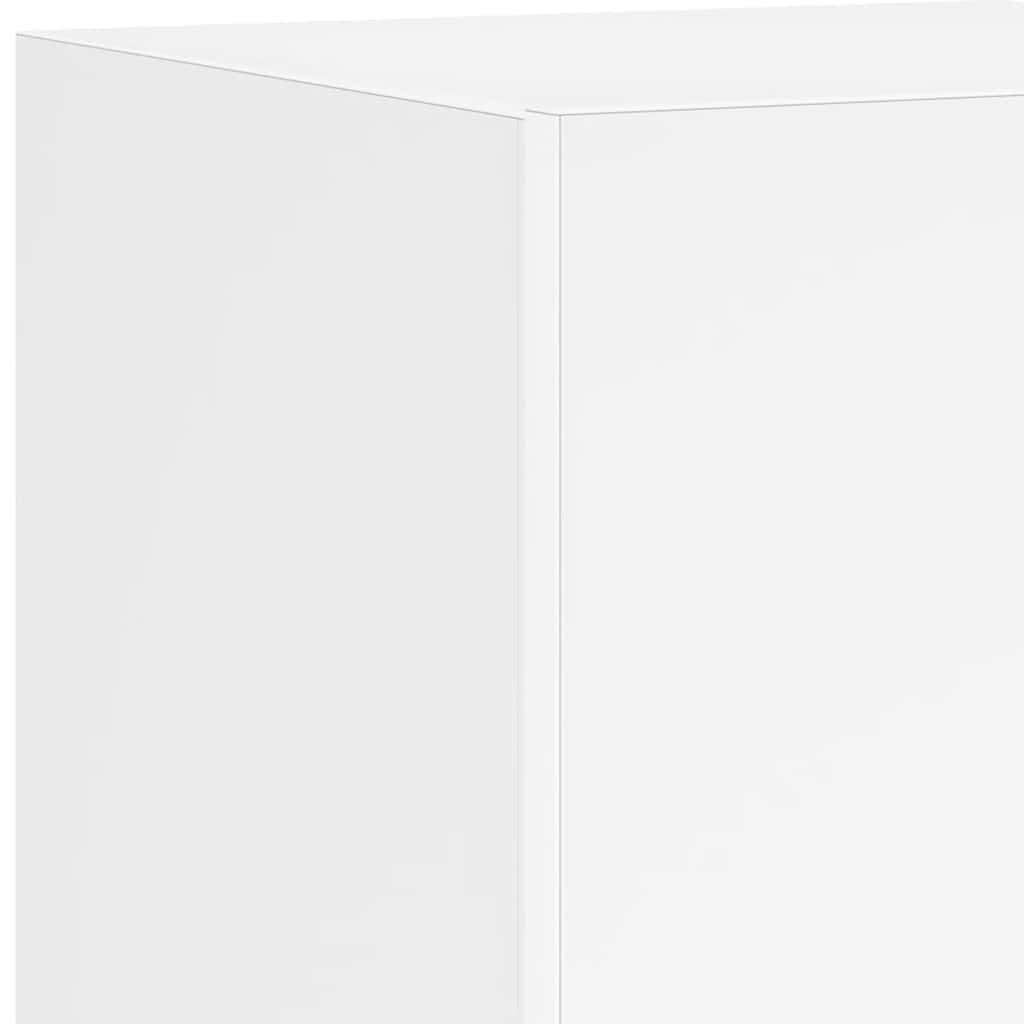 TV Wall Cabinet with LED Lights White 30.5x35x70 cm
