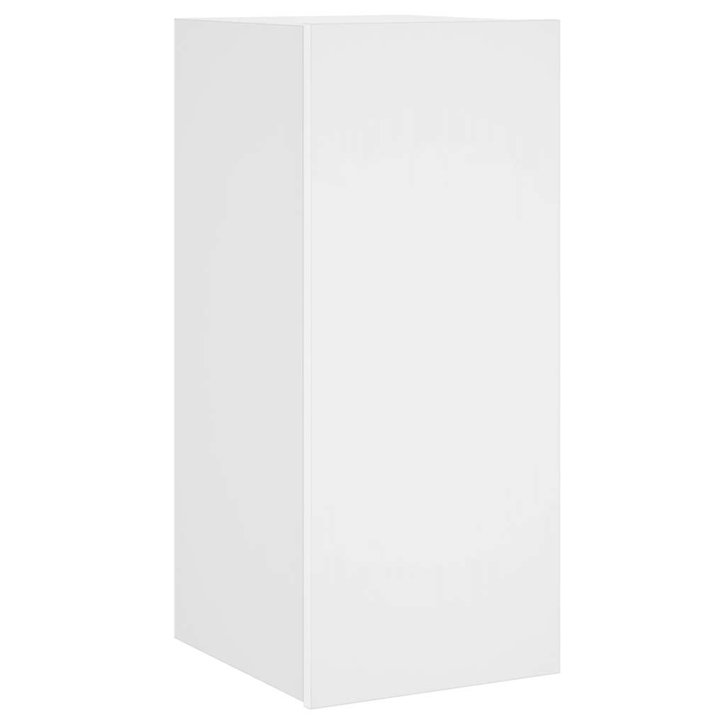 TV Wall Cabinet with LED Lights White 30.5x35x70 cm