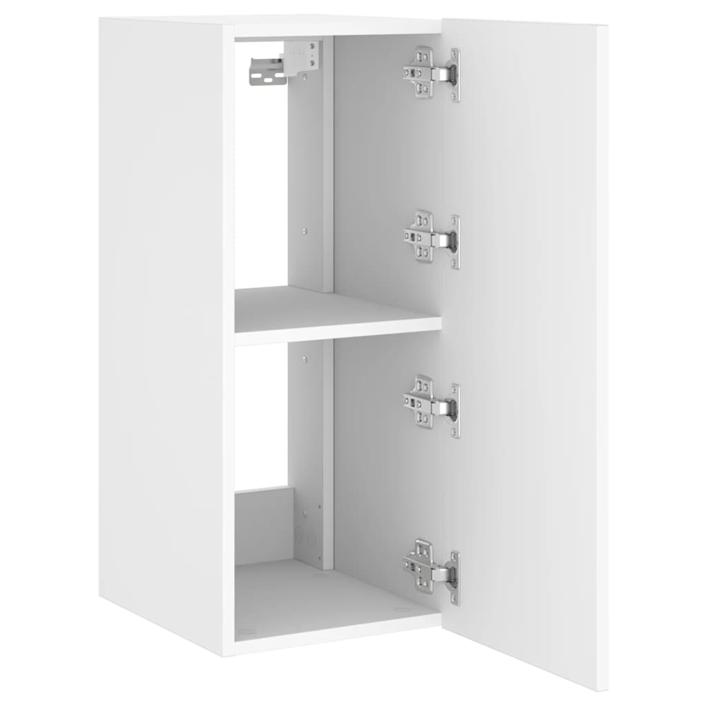 TV Wall Cabinet with LED Lights White 30.5x35x70 cm
