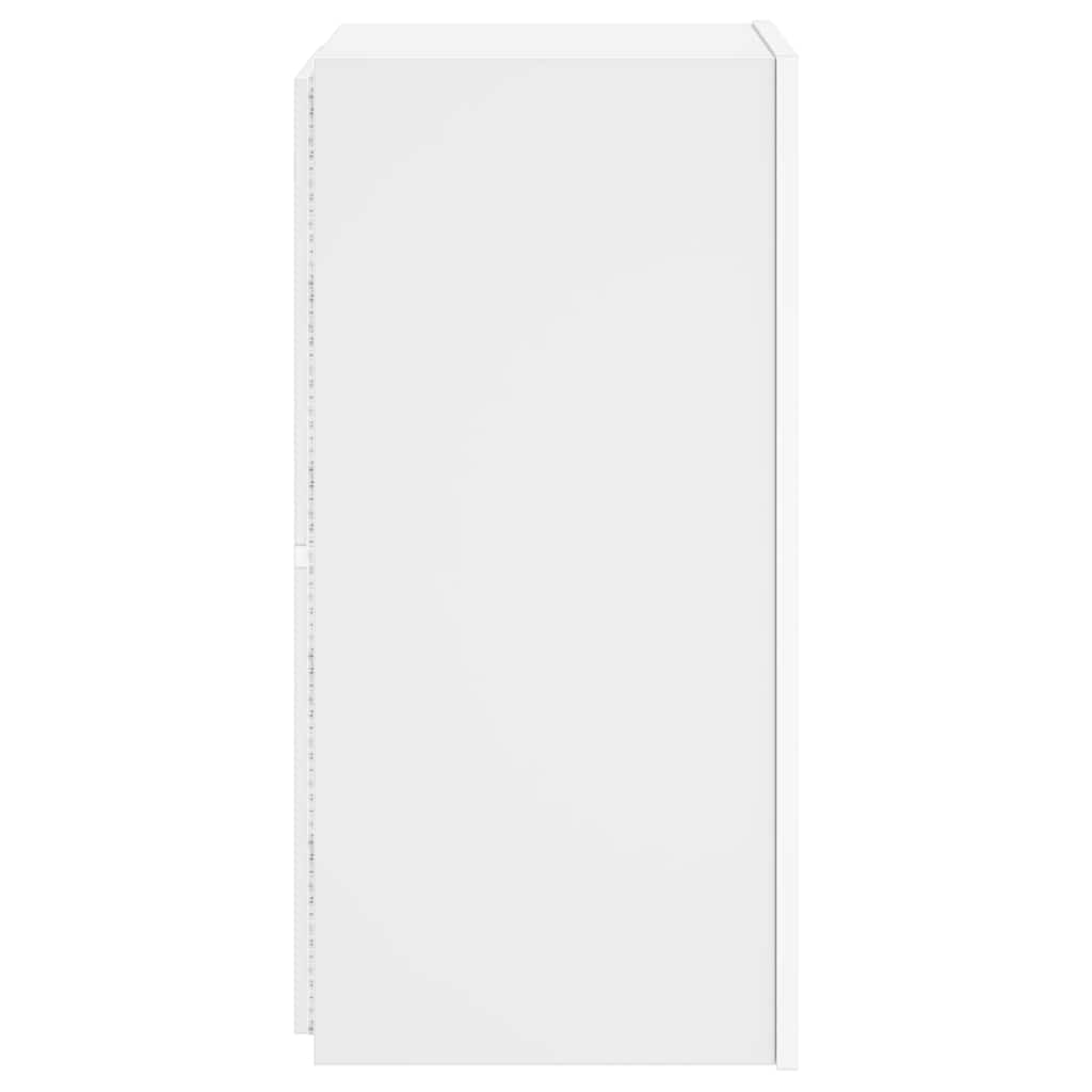 TV Wall Cabinet with LED Lights White 30.5x35x70 cm