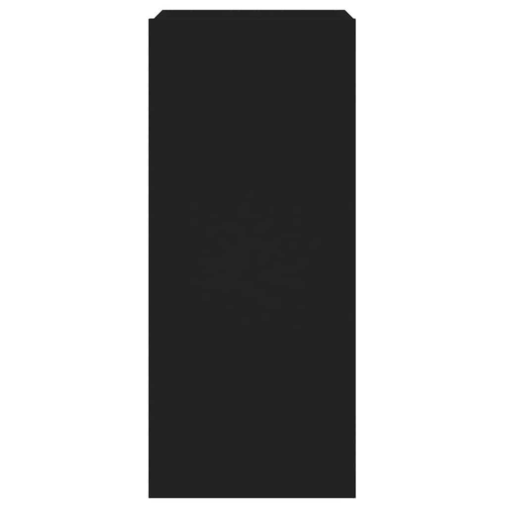 TV Wall Cabinet with LED Lights Black 30.5x35x70 cm