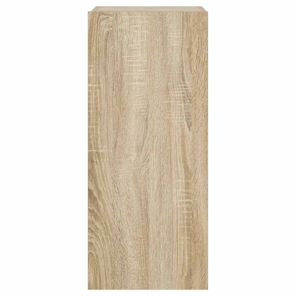 TV Wall Cabinet with LED Lights Sonoma Oak 30.5x35x70 cm