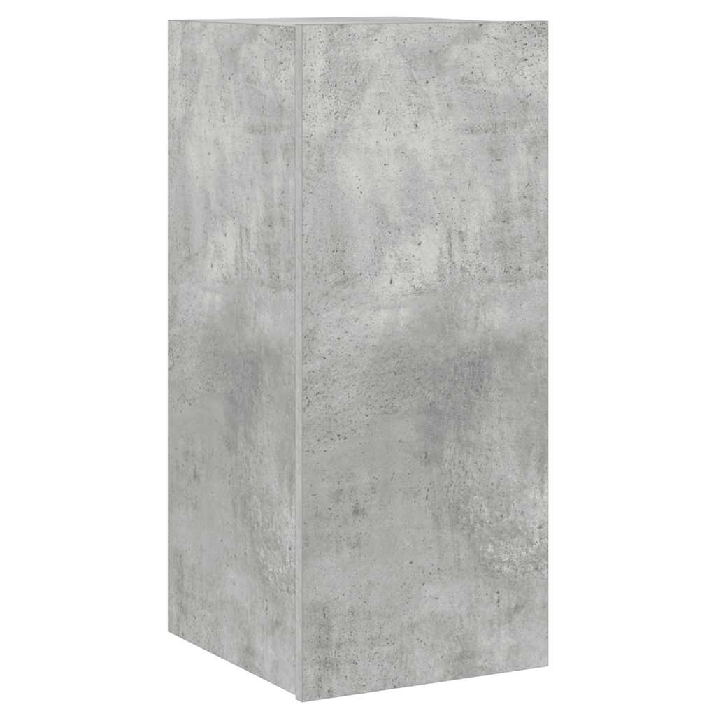 TV Wall Cabinet with LED Lights Concrete Grey 30.5x35x70 cm