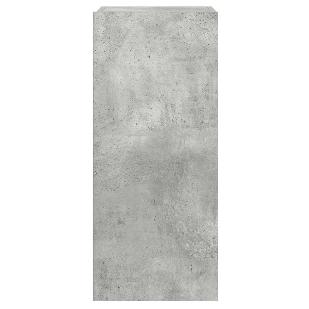 TV Wall Cabinet with LED Lights Concrete Grey 30.5x35x70 cm