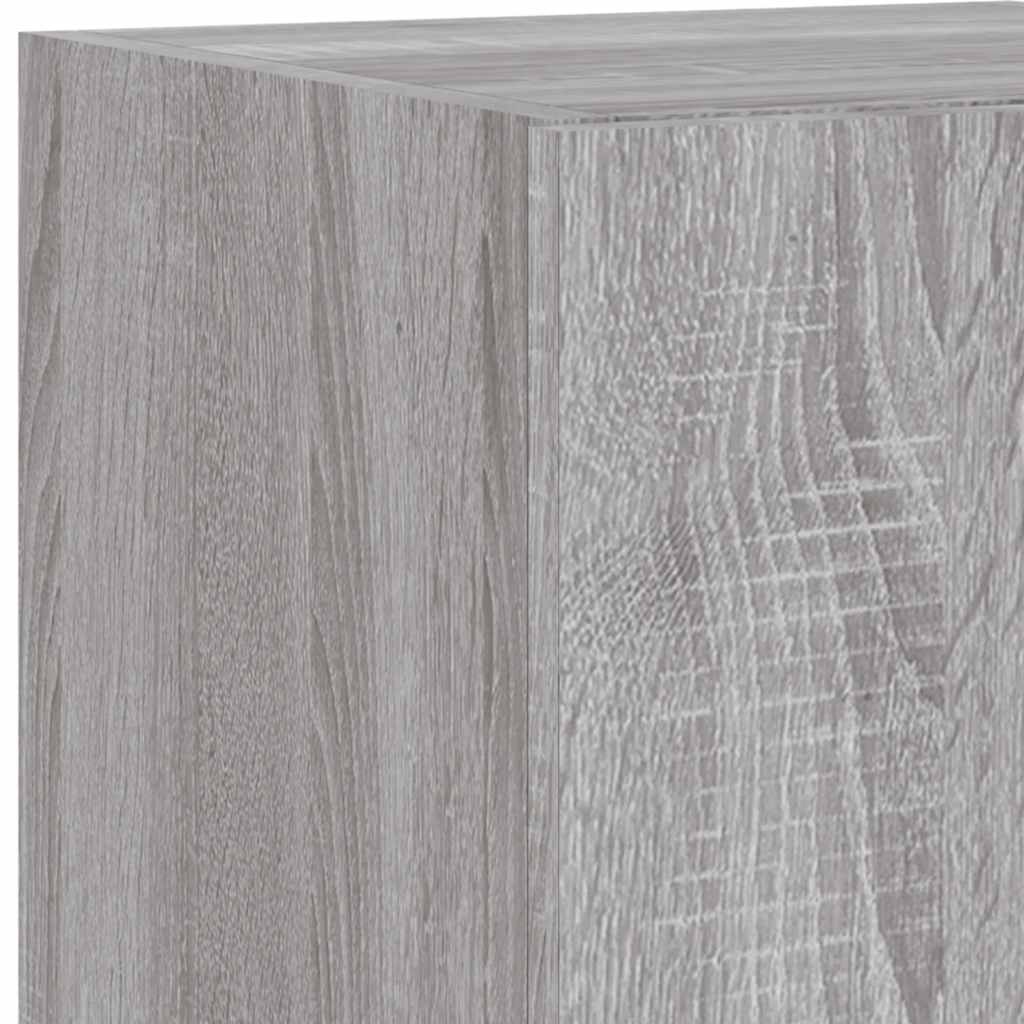 TV Wall Cabinet with LED Lights Grey Sonoma 30.5x35x70 cm