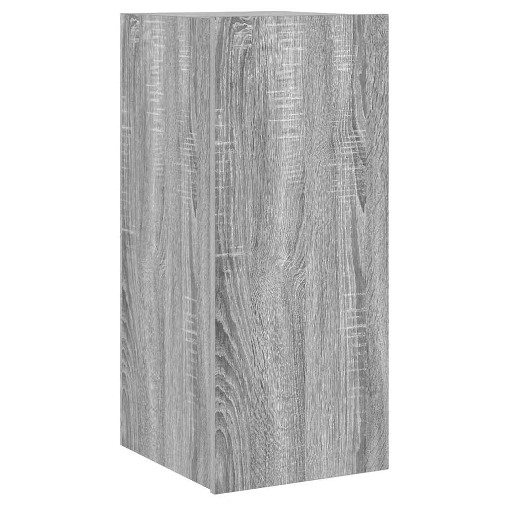 TV Wall Cabinet with LED Lights Grey Sonoma 30.5x35x70 cm