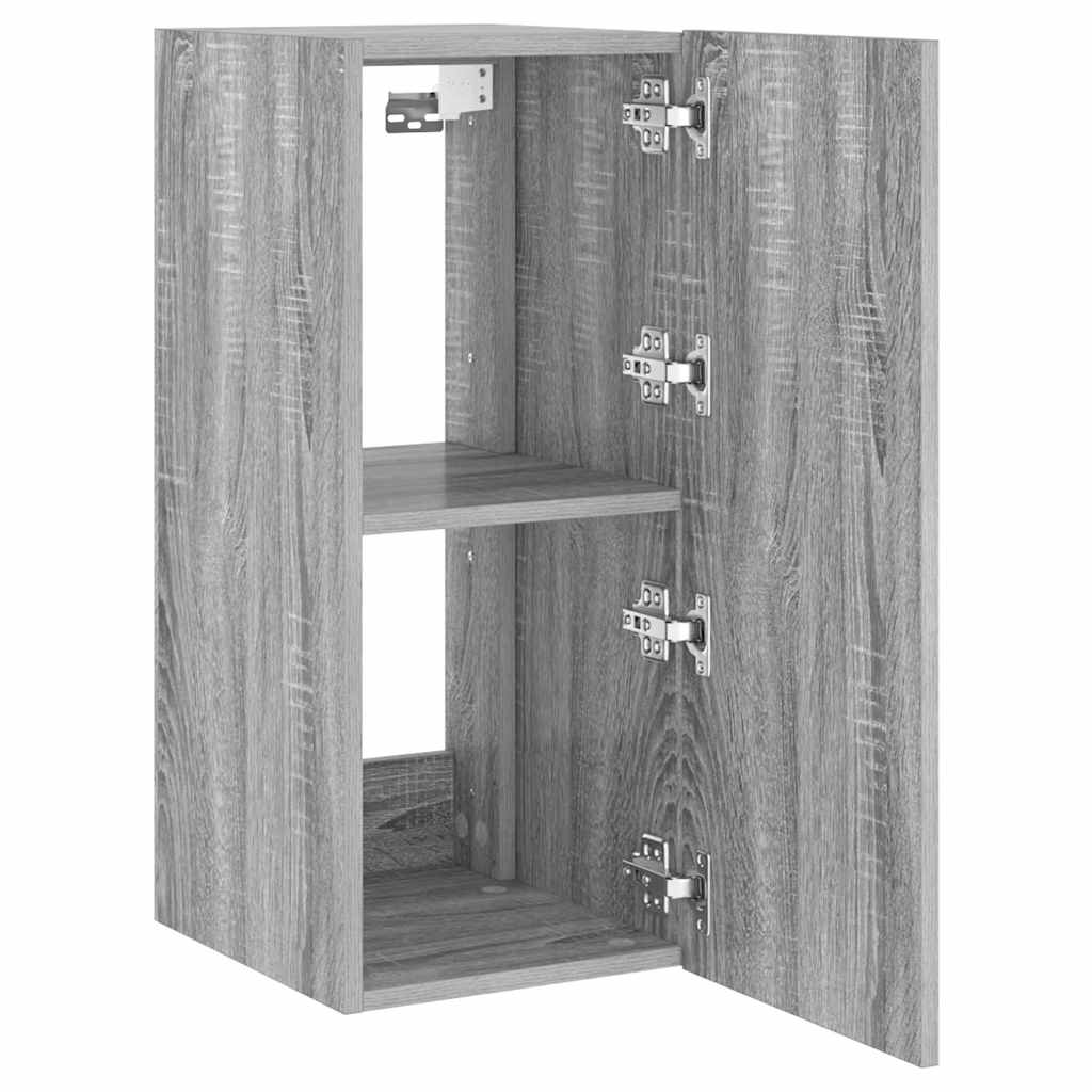 TV Wall Cabinet with LED Lights Grey Sonoma 30.5x35x70 cm