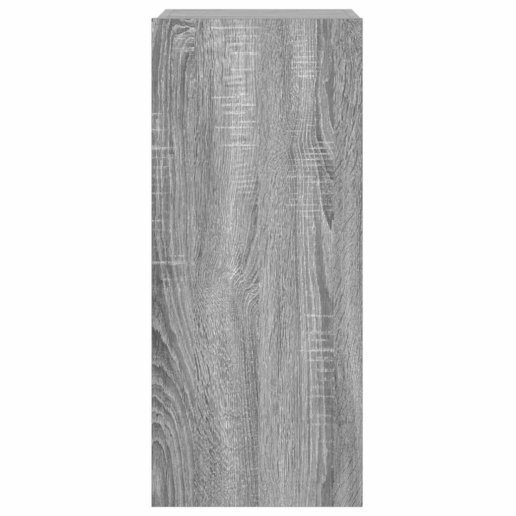TV Wall Cabinet with LED Lights Grey Sonoma 30.5x35x70 cm