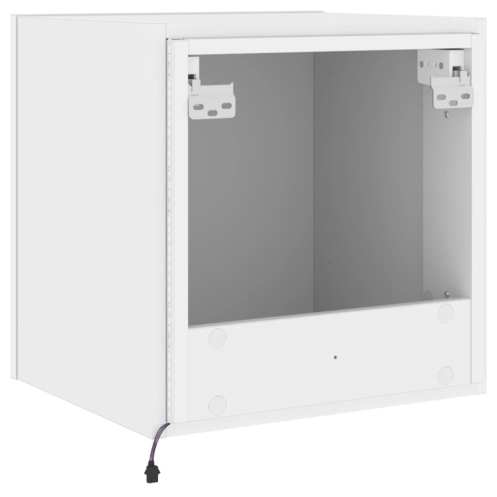 TV Wall Cabinet with LED Lights White 40,5x35x40 cm