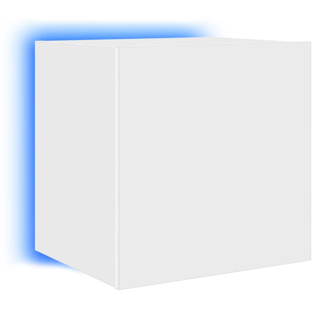 TV Wall Cabinet with LED Lights White 40,5x35x40 cm