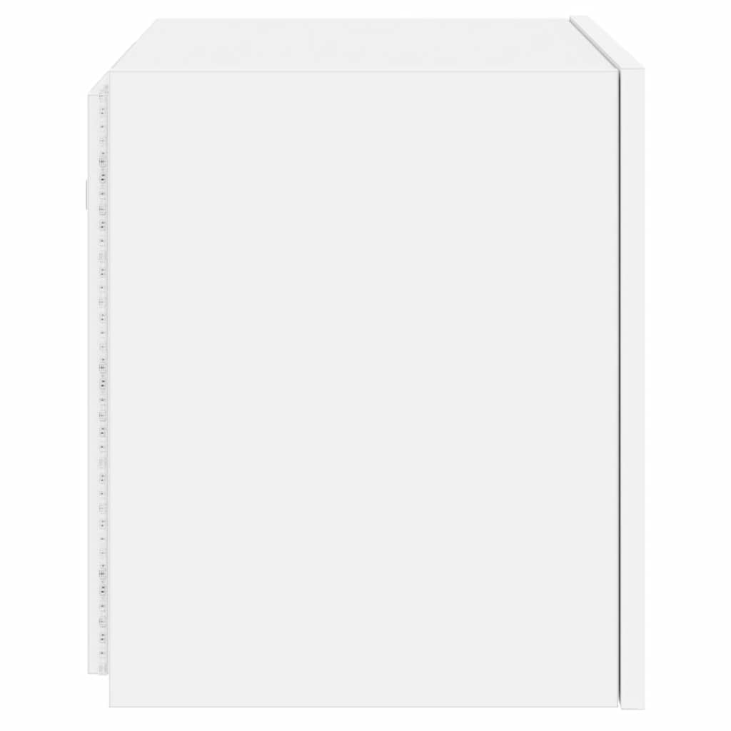 TV Wall Cabinet with LED Lights White 40,5x35x40 cm