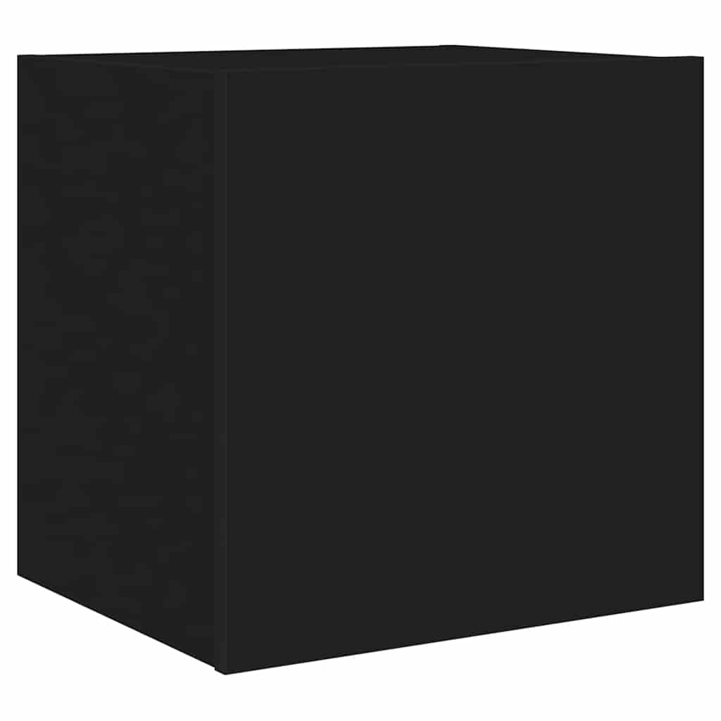 TV Wall Cabinet with LED Lights Black 40,5x35x40 cm