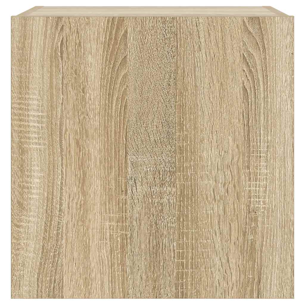 TV Wall Cabinet with LED Lights Sonoma Oak 40,5x35x40 cm
