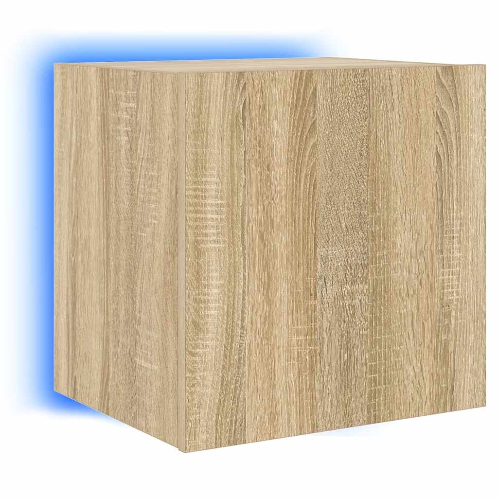 TV Wall Cabinets with LED Lights 2 pcs Sonoma Oak 40,5x35x40 cm