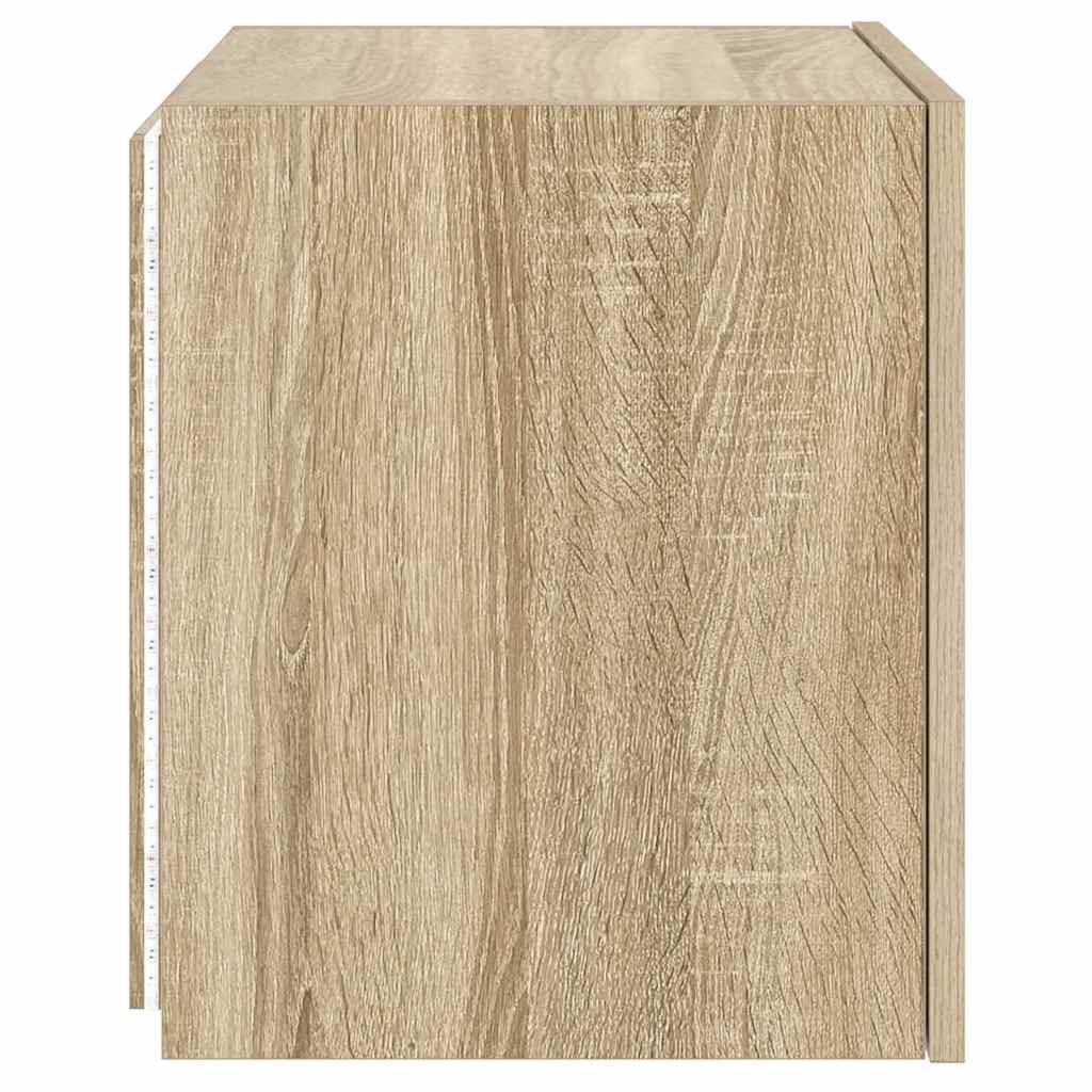 TV Wall Cabinets with LED Lights 2 pcs Sonoma Oak 40,5x35x40 cm