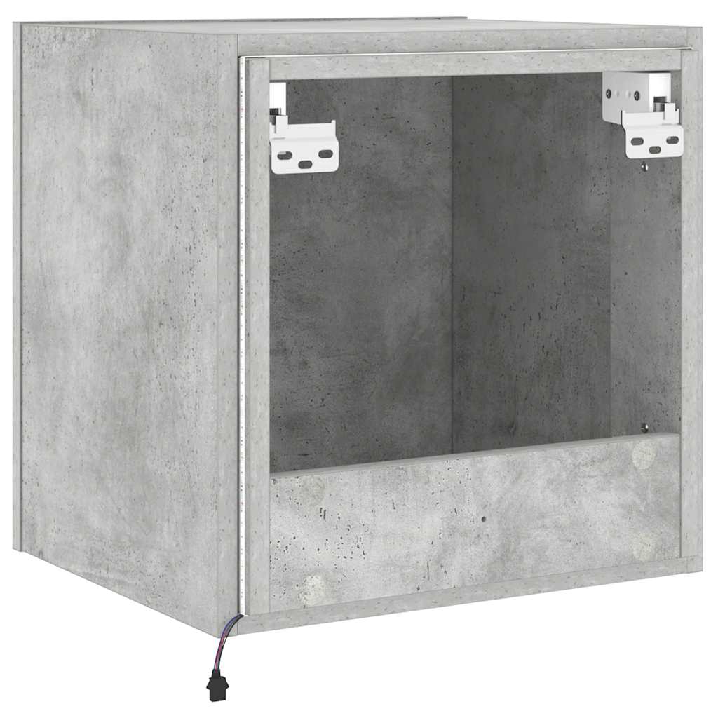 TV Wall Cabinets with LED 2 pcs Concrete Grey 40.5x35x40 cm