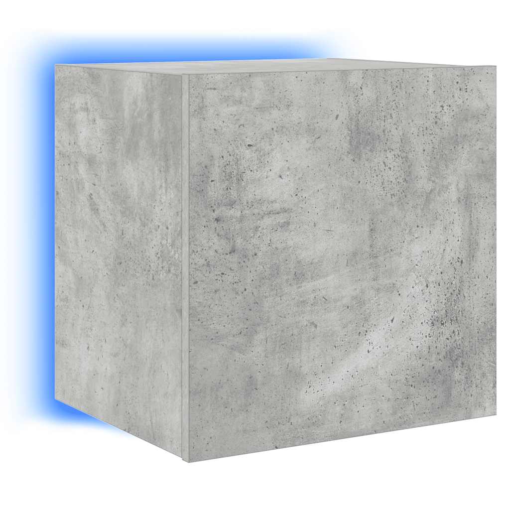 TV Wall Cabinets with LED Lights 2 pcs Concrete Grey 40,5x35x40 cm