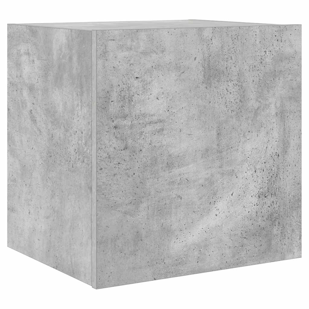 TV Wall Cabinets with LED Lights 2 pcs Concrete Grey 40,5x35x40 cm