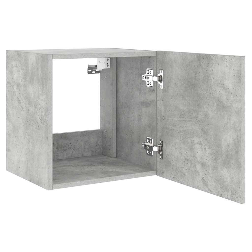 TV Wall Cabinets with LED Lights 2 pcs Concrete Grey 40,5x35x40 cm