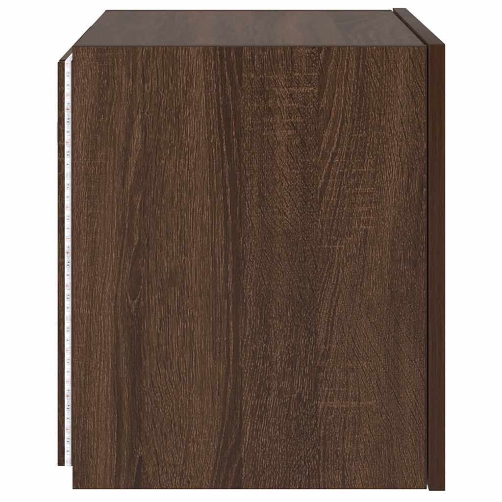 TV Wall Cabinets with LED Lights 2 pcs Brown Oak 40,5x35x40 cm