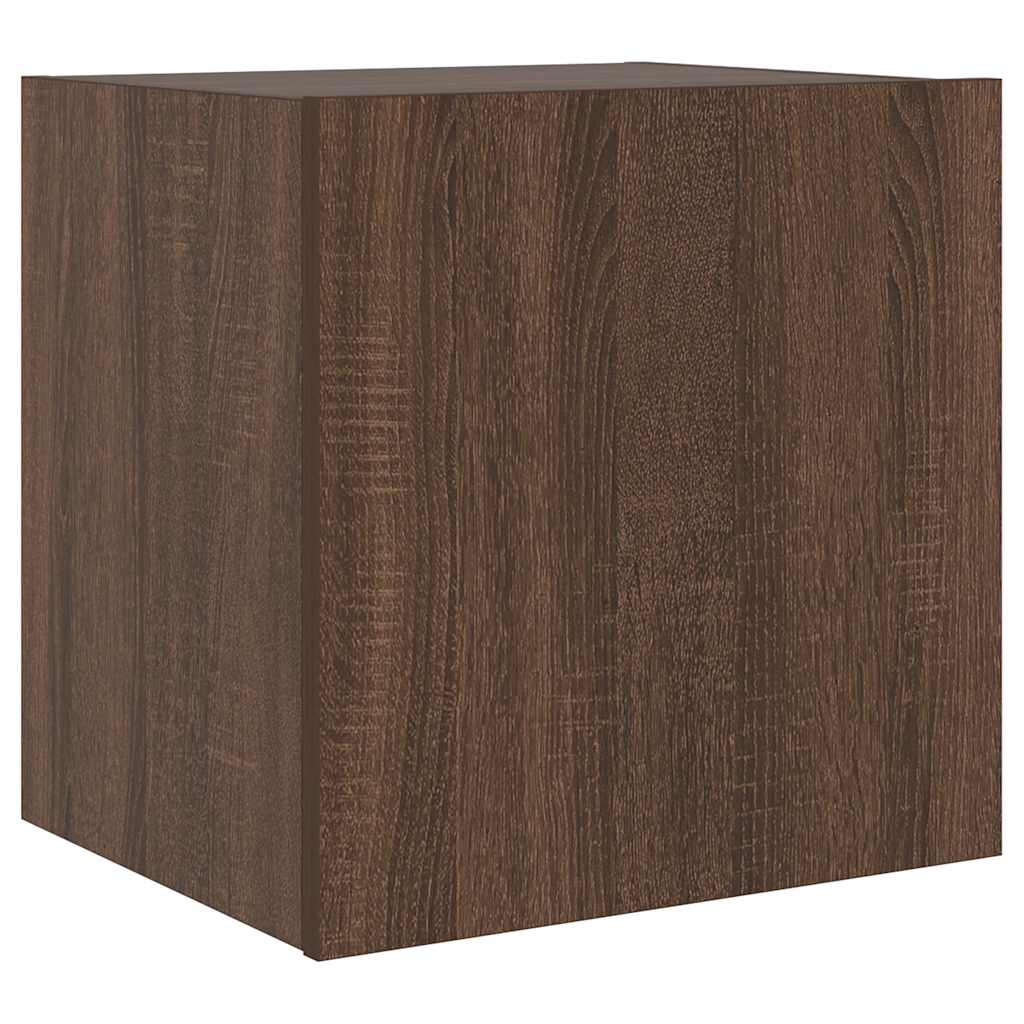 TV Wall Cabinets with LED Lights 2 pcs Brown Oak 40,5x35x40 cm