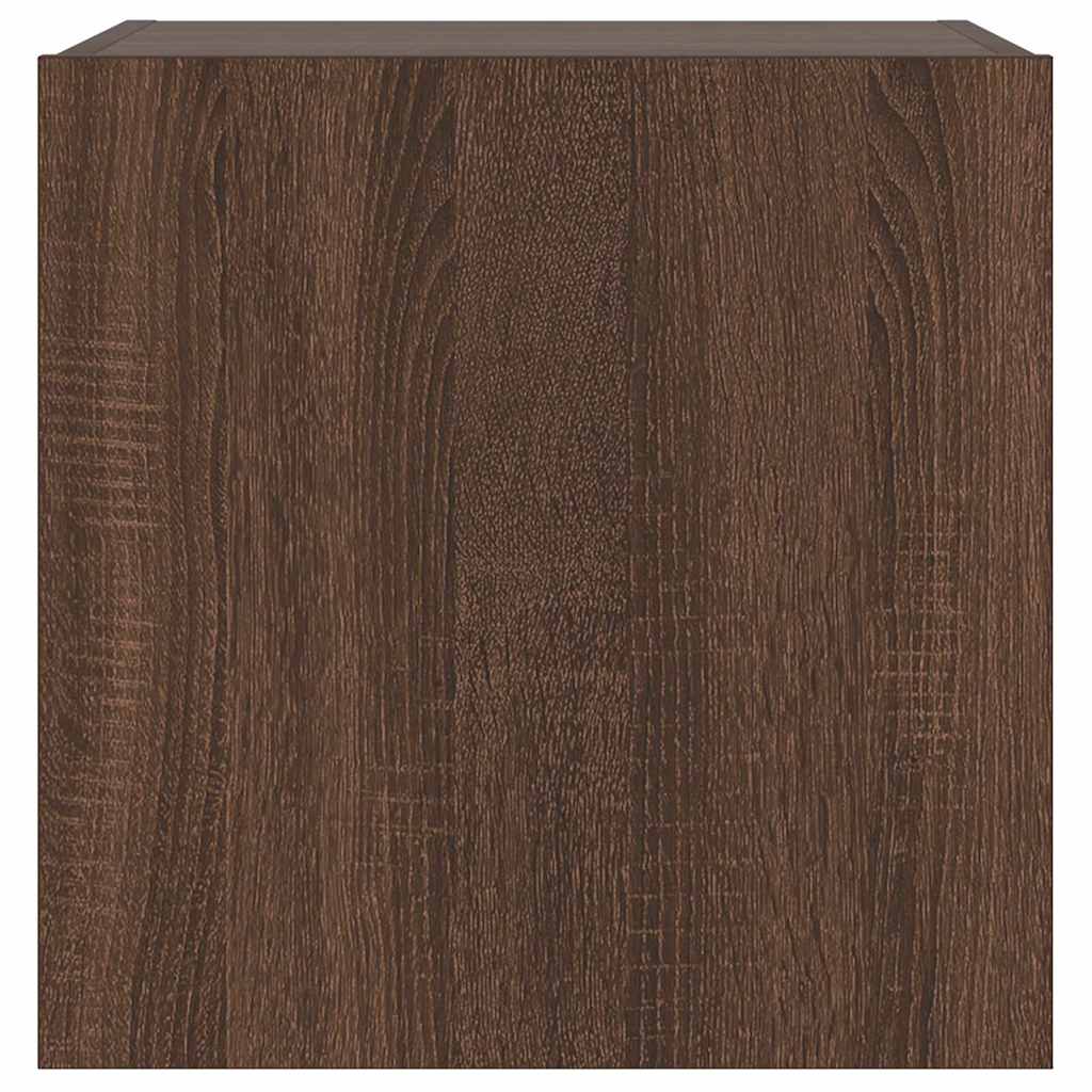 TV Wall Cabinets with LED Lights 2 pcs Brown Oak 40,5x35x40 cm