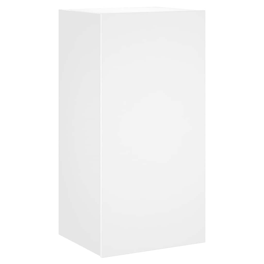 TV Wall Cabinet with LED Lights White 40.5x35x80 cm
