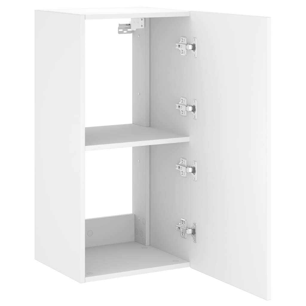 TV Wall Cabinet with LED Lights White 40.5x35x80 cm