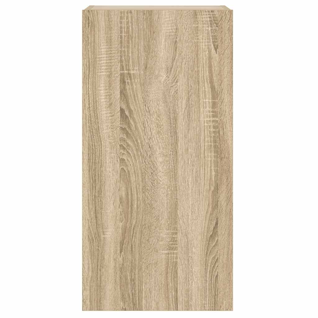 TV Wall Cabinet with LED Lights Sonoma Oak 40.5x35x80 cm