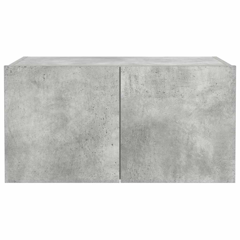TV Wall Cabinet with LED Lights Concrete Grey 60x35x31 cm