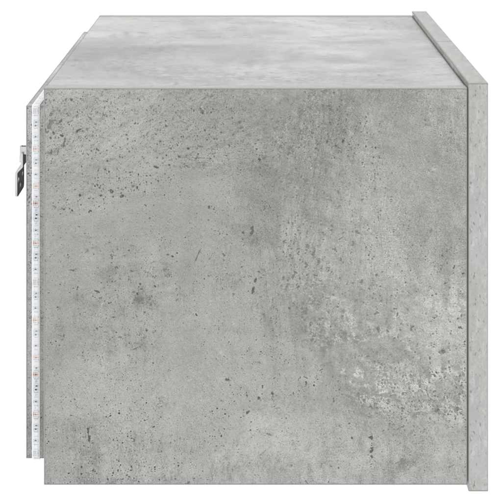 TV Wall Cabinet with LED Lights Concrete Grey 60x35x31 cm