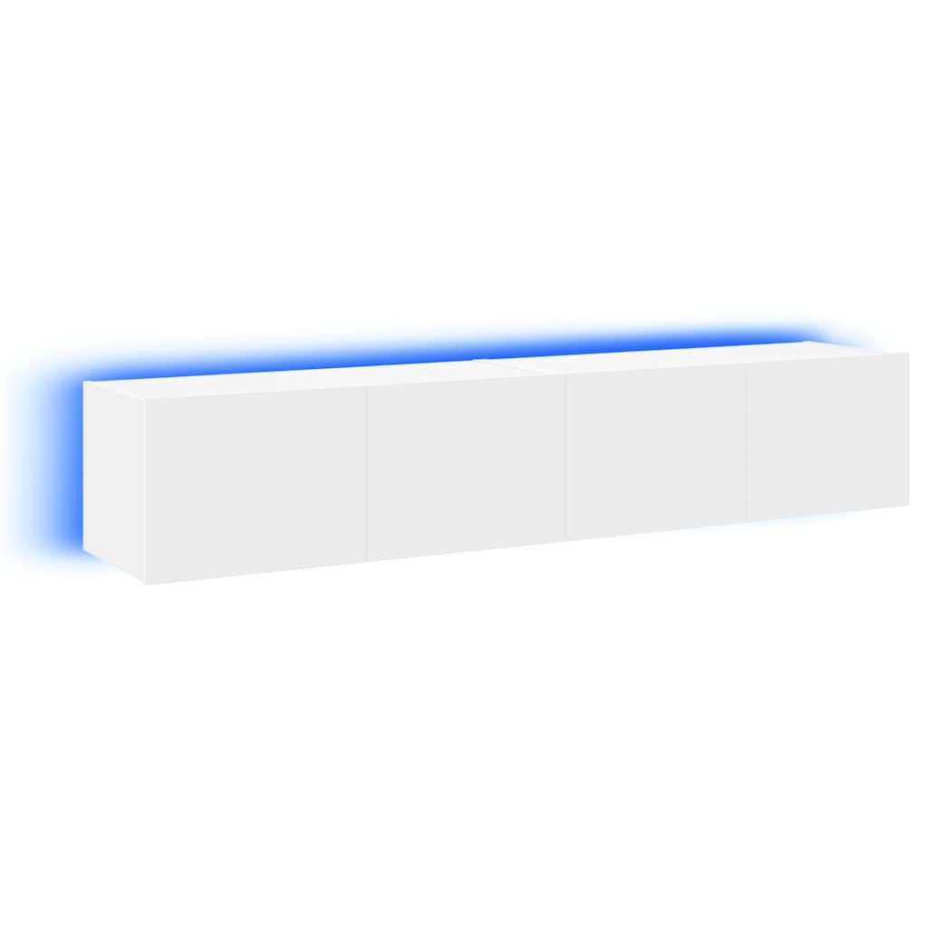 TV Wall Cabinets with LED Lights 2 pcs White 80x35x31 cm
