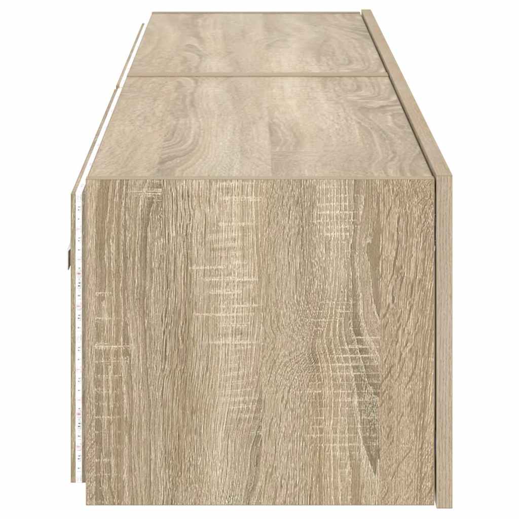 TV Wall Cabinets with LED Lights 2 pcs Sonoma Oak 80x35x31 cm