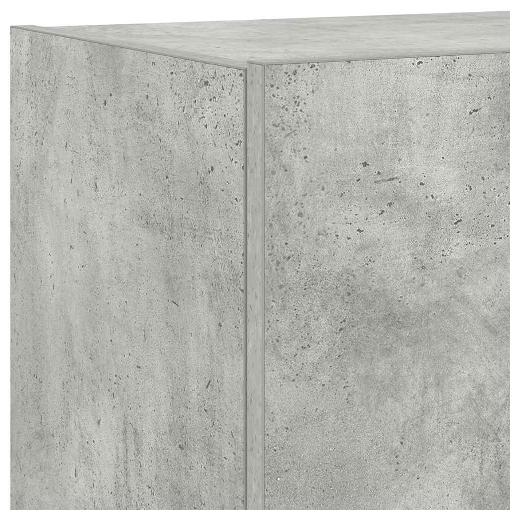 TV Wall Cabinet with LED Lights Concrete Grey 80x35x31 cm