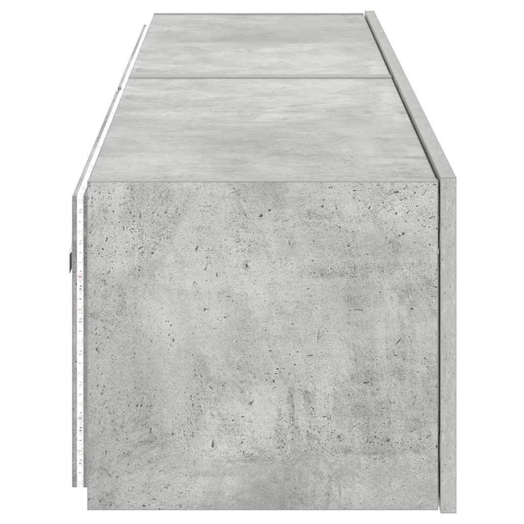 TV Wall Cabinets with LED Lights 2 pcs Concrete Grey 80x35x31 cm