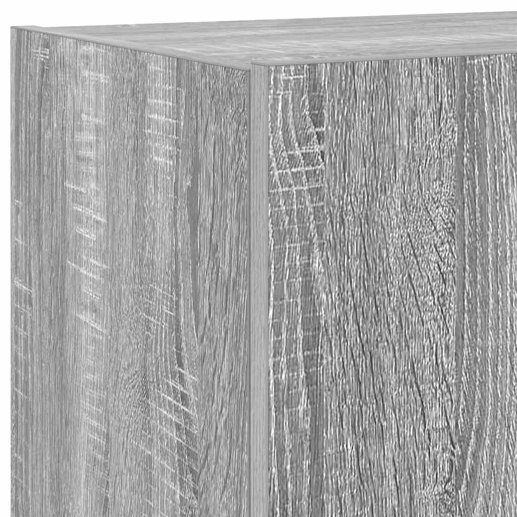 TV Wall Cabinet with LED Lights Grey Sonoma 80x35x31 cm