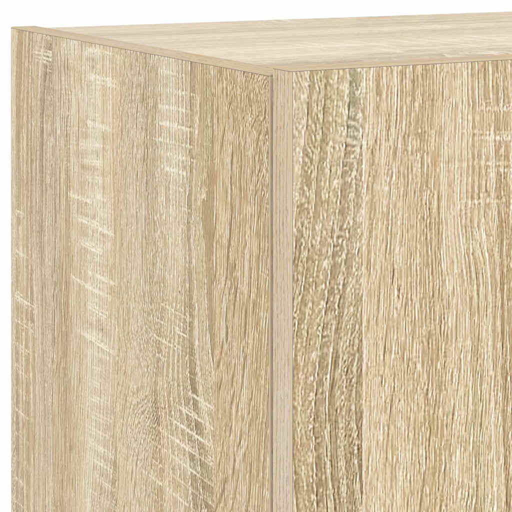 TV Wall Cabinet with LED Lights Sonoma Oak 100x35x31 cm