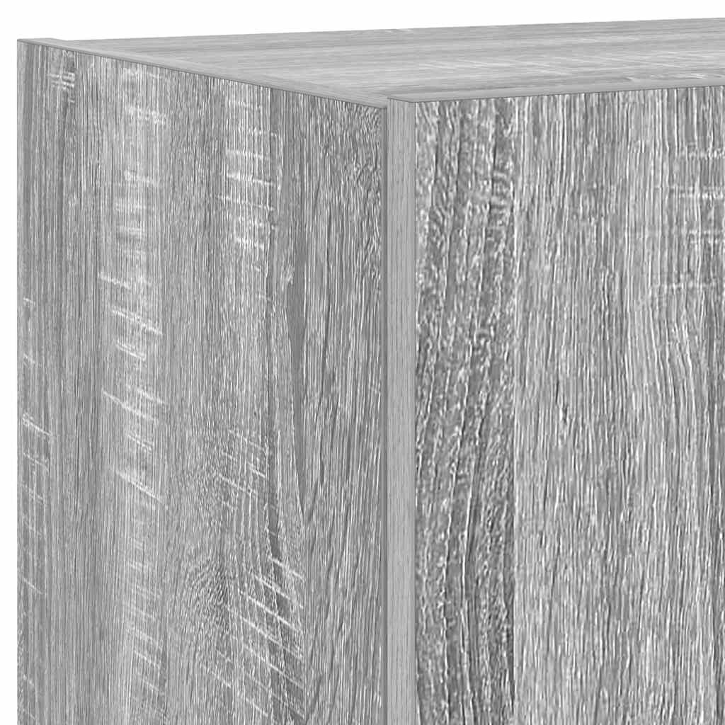TV Wall Cabinet with LED Lights Grey Sonoma 100x35x31 cm