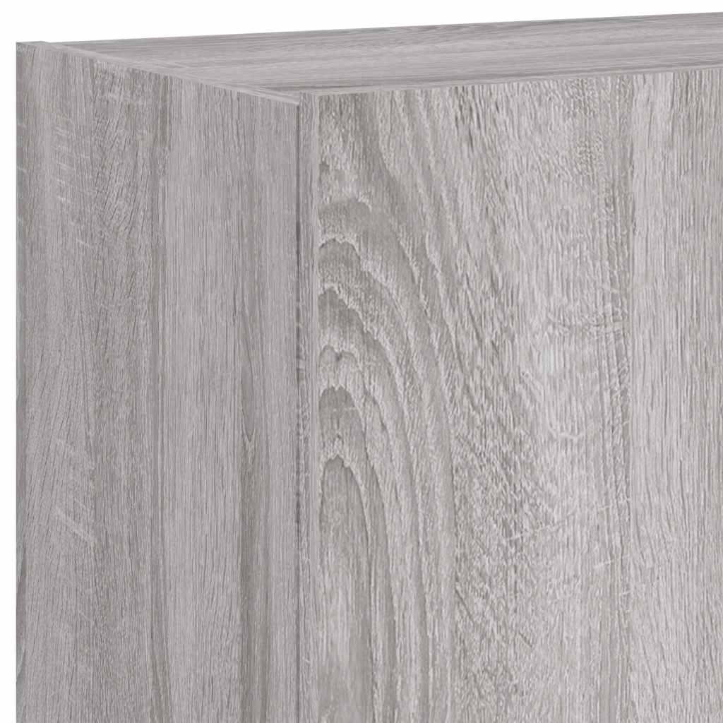 TV Wall Cabinets with LED Lights 2 pcs Grey Sonoma 60x35x41 cm