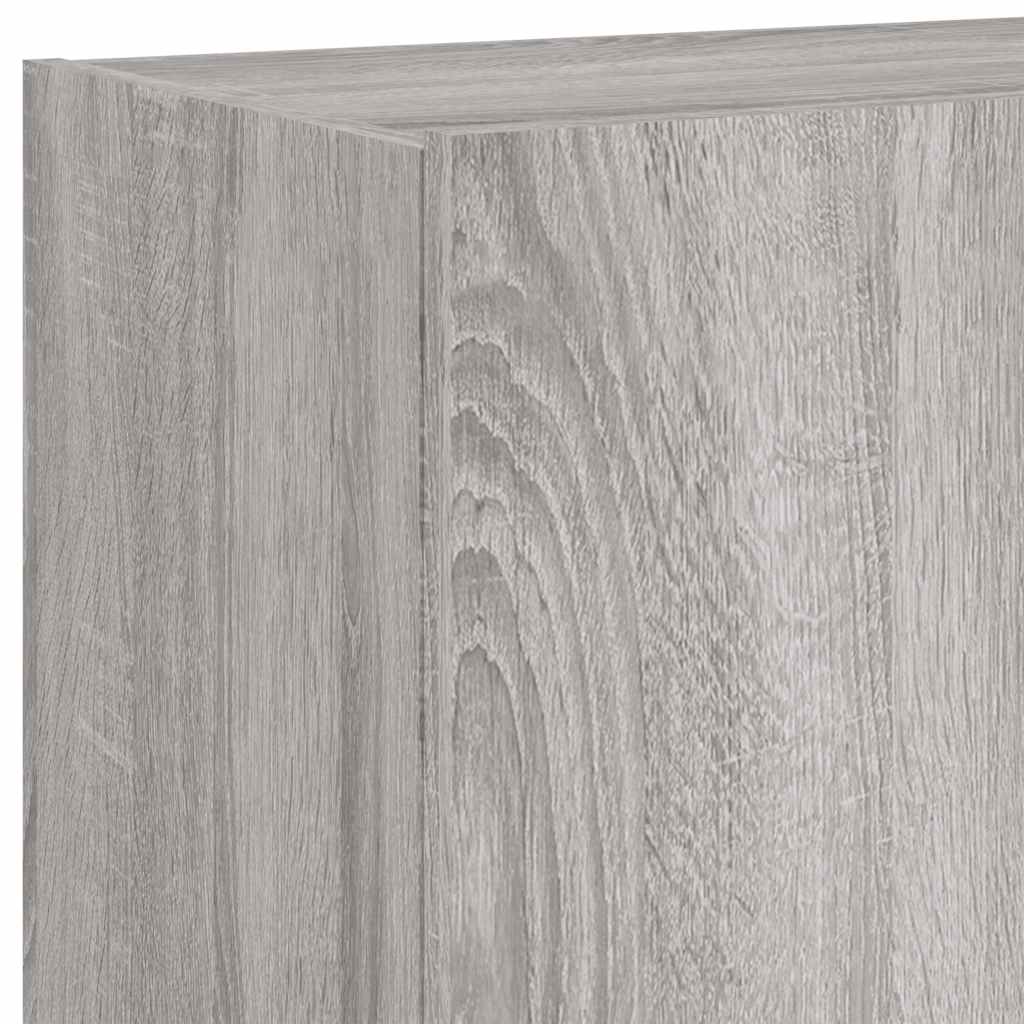 TV Wall Cabinet with LED Lights Grey Sonoma 80x35x41 cm
