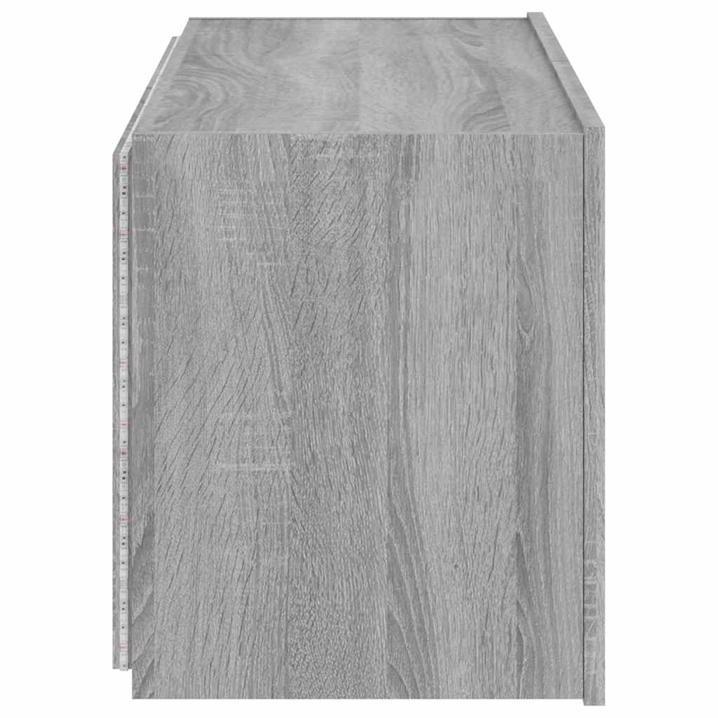 TV Wall Cabinet with LED Lights Grey Sonoma 80x35x41 cm