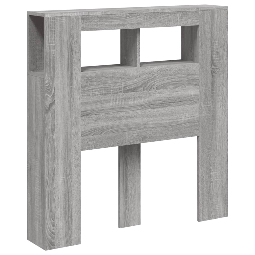 LED Headboard Grey Sonoma 100x18.5x103.5 cm Engineered Wood