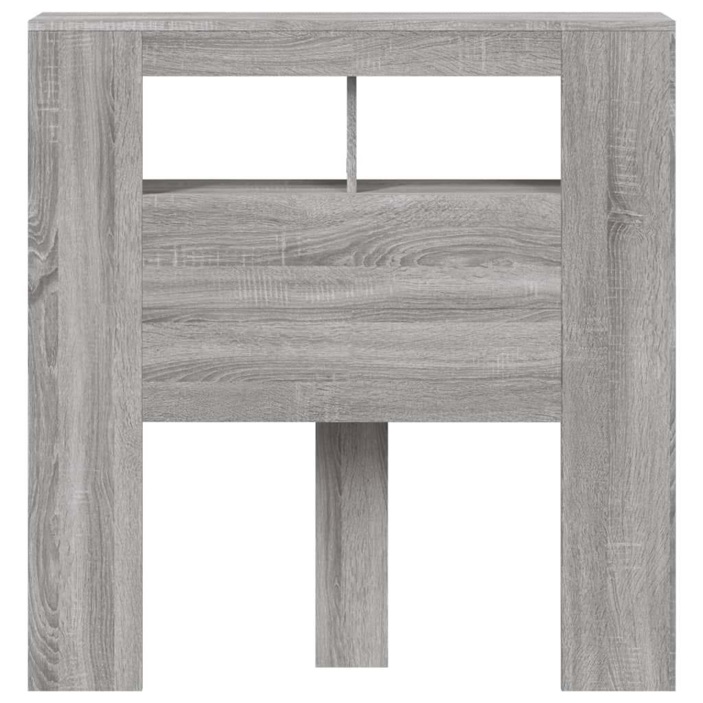 LED Headboard Grey Sonoma 100x18.5x103.5 cm Engineered Wood