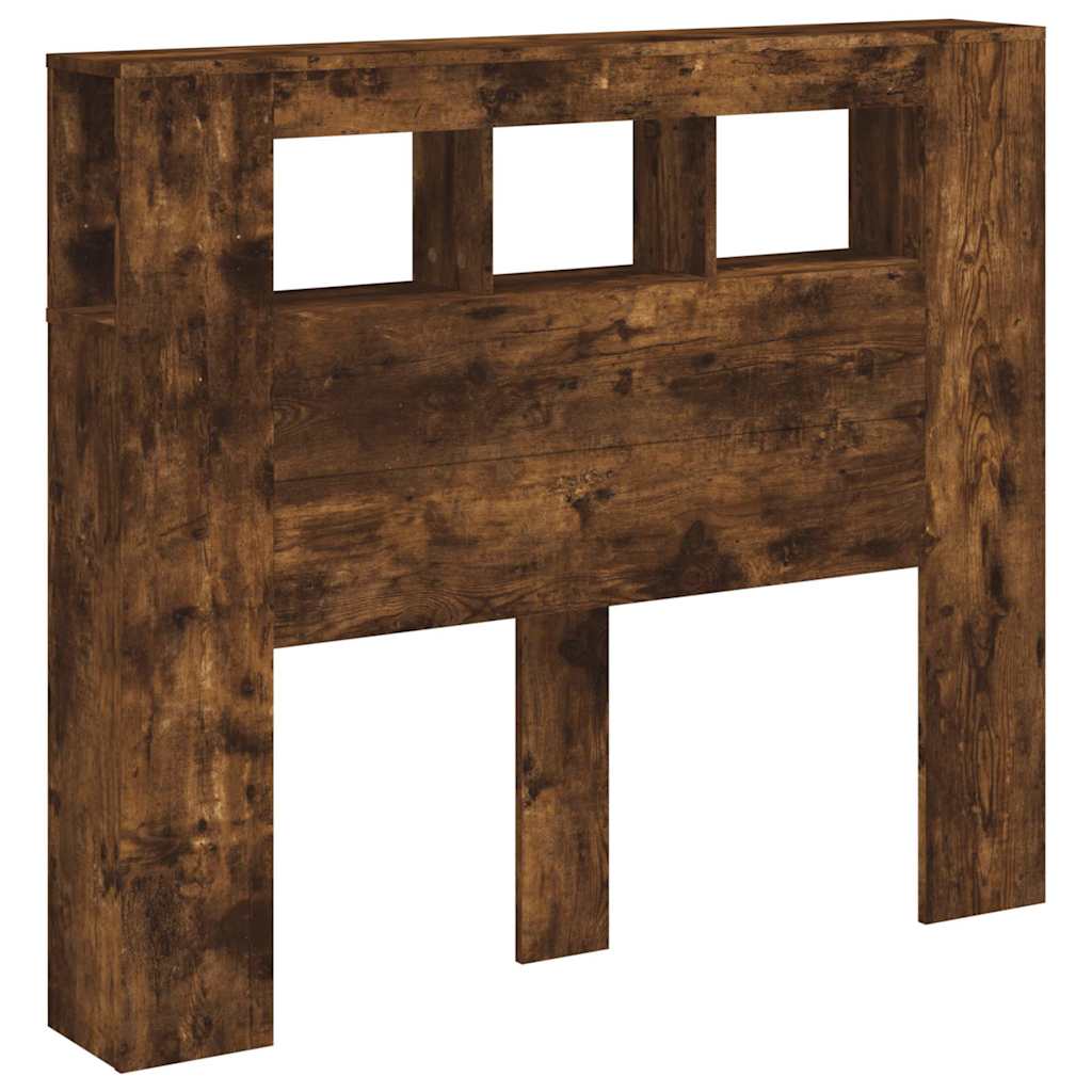 LED Headboard Smoked Oak 120x18.5x103.5 cm Engineered Wood