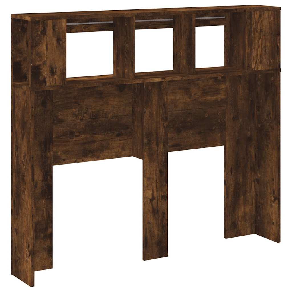 LED Headboard Smoked Oak 120x18.5x103.5 cm Engineered Wood