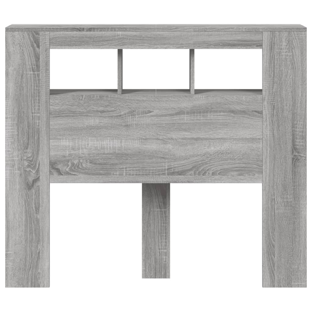 vidaXL LED Headboard Grey Sonoma 120x18.5x103.5 cm Engineered Wood