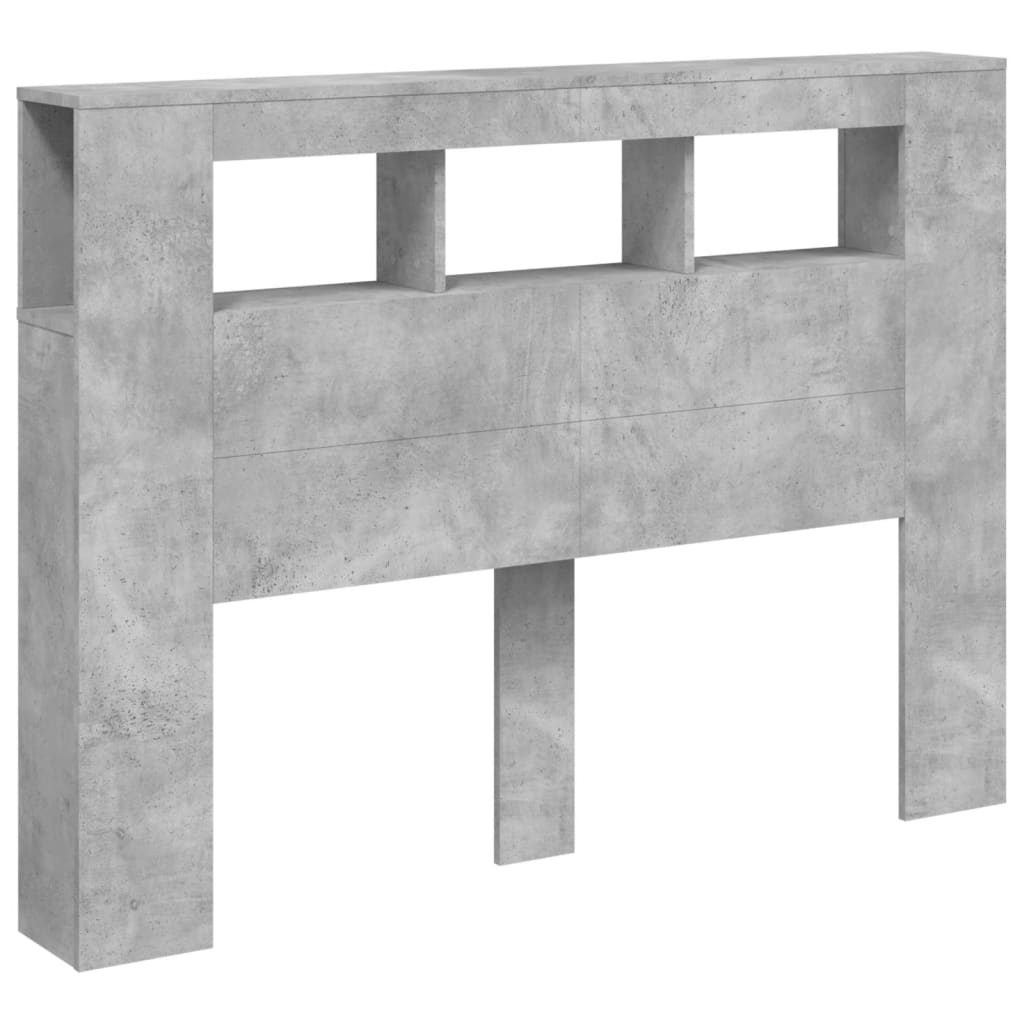 vidaXL LED Headboard Concrete Grey 140x18.5x103.5 cm Engineered Wood