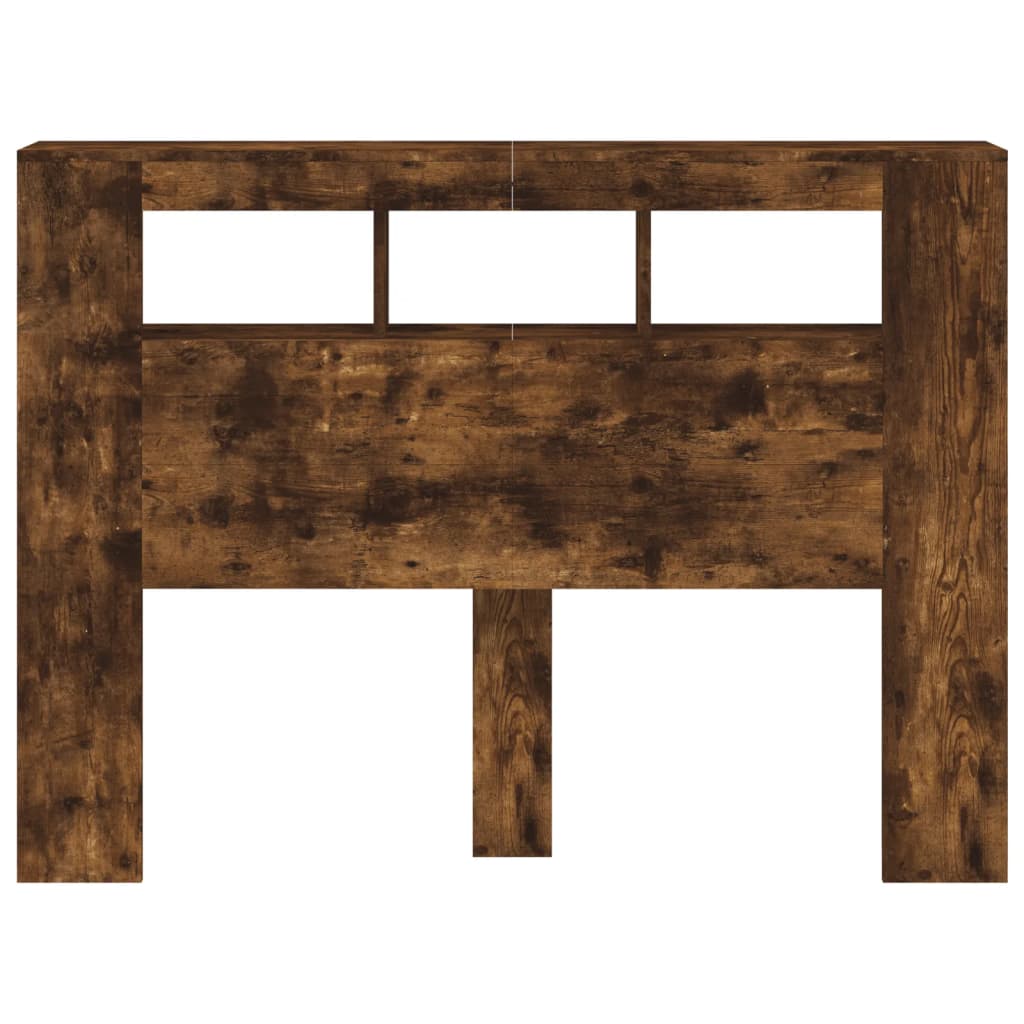 LED Headboard Smoked Oak 140x18.5x103.5 cm Engineered Wood