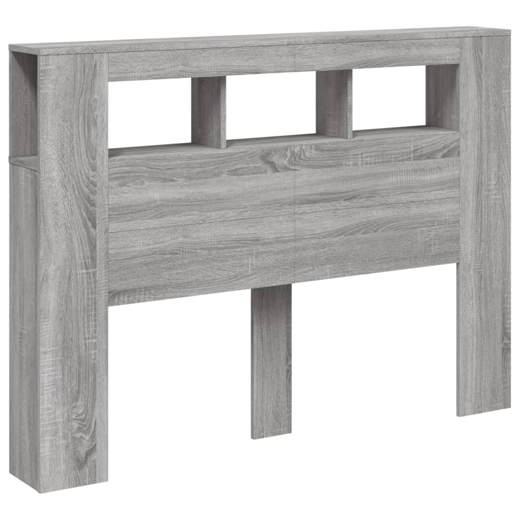 LED Headboard Grey Sonoma 140x18.5x103.5 cm Engineered Wood